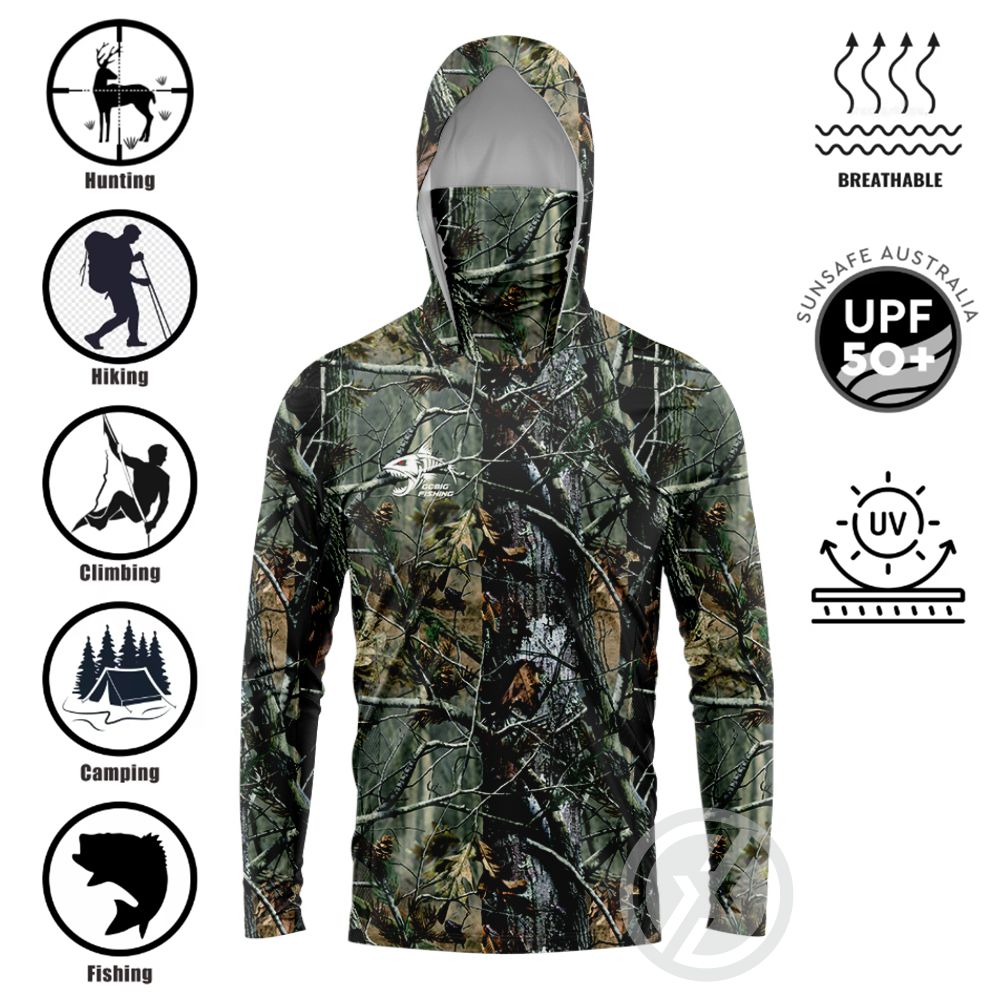 Fishing Shirt Uv Protection - UPF50+ Hooded Fishing Shirt Built‑in Face