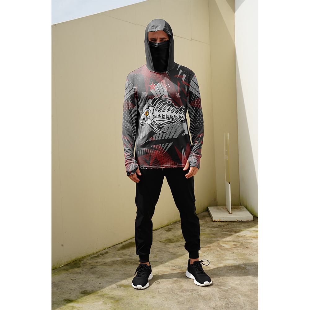 Men Fish Print Fishing Hoodie  - огляд і ціна Fishing Shirt Uv Protection