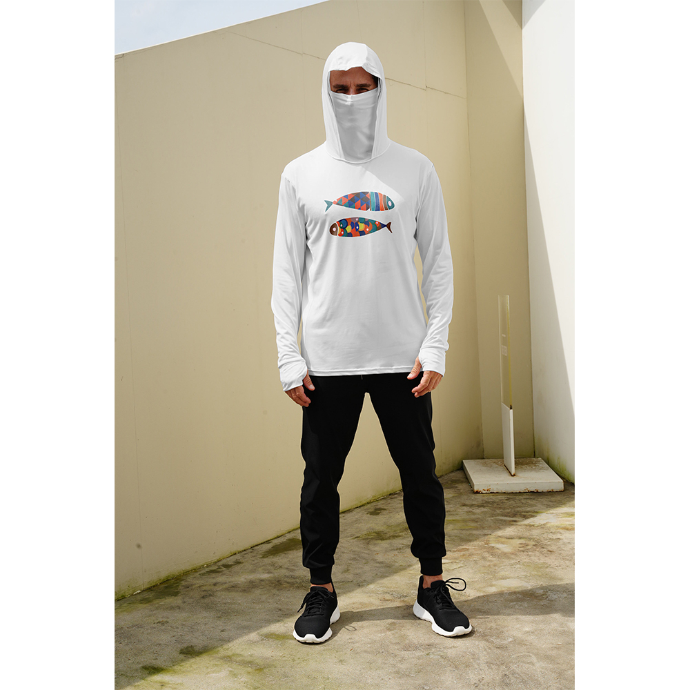 Men Fish Print Fishing Hoodie  - огляд і ціна Fishing Shirt Uv Protection
